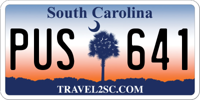 SC license plate PUS641