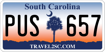 SC license plate PUS657