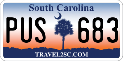 SC license plate PUS683