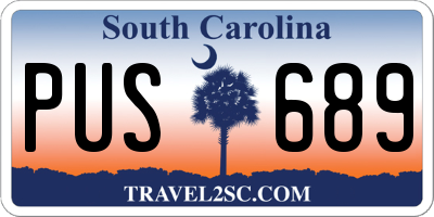 SC license plate PUS689