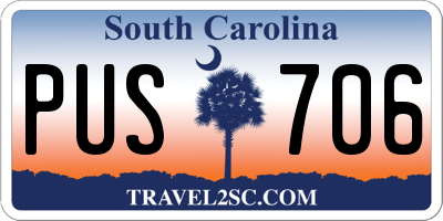 SC license plate PUS706