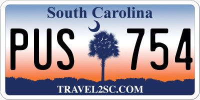 SC license plate PUS754