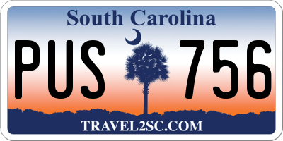 SC license plate PUS756