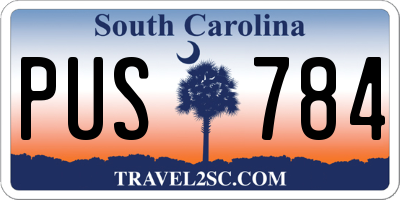 SC license plate PUS784