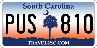 SC license plate PUS810
