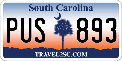 SC license plate PUS893