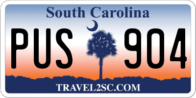 SC license plate PUS904