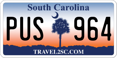 SC license plate PUS964