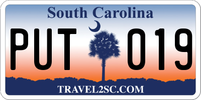 SC license plate PUT019
