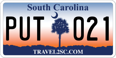 SC license plate PUT021