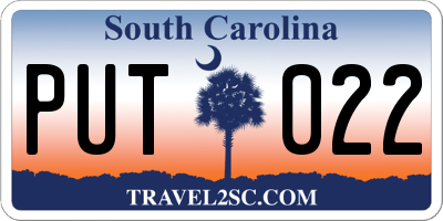 SC license plate PUT022