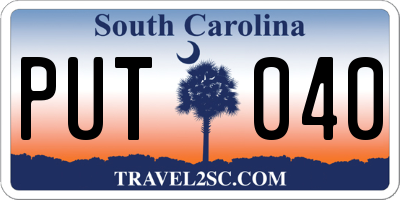 SC license plate PUT040