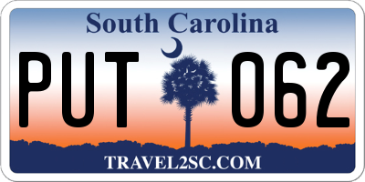 SC license plate PUT062