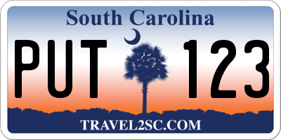 SC license plate PUT123
