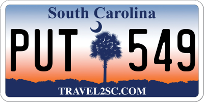 SC license plate PUT549