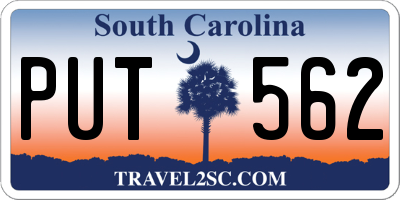 SC license plate PUT562