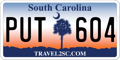 SC license plate PUT604