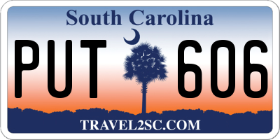 SC license plate PUT606
