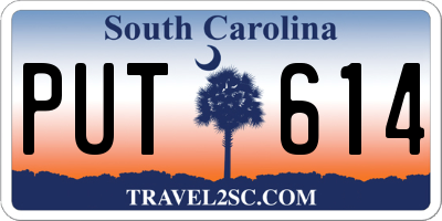 SC license plate PUT614