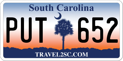 SC license plate PUT652