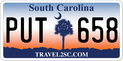 SC license plate PUT658