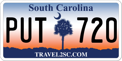 SC license plate PUT720