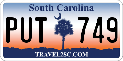 SC license plate PUT749