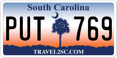 SC license plate PUT769