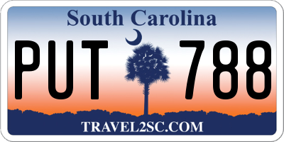 SC license plate PUT788