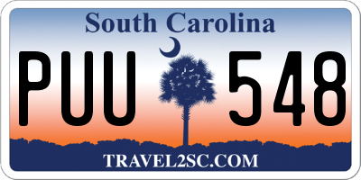 SC license plate PUU548