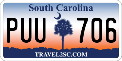 SC license plate PUU706