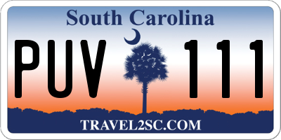 SC license plate PUV111