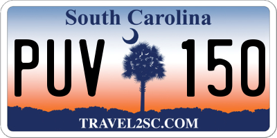 SC license plate PUV150