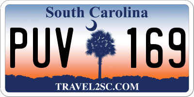 SC license plate PUV169