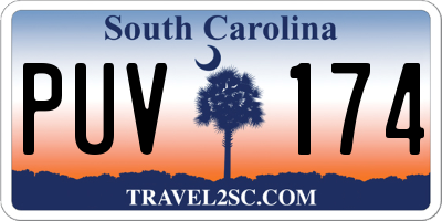 SC license plate PUV174