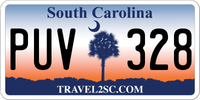 SC license plate PUV328