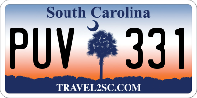 SC license plate PUV331