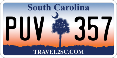 SC license plate PUV357