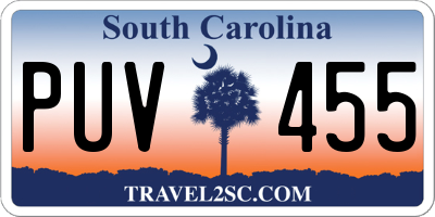 SC license plate PUV455