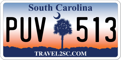 SC license plate PUV513