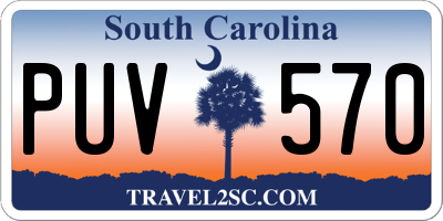 SC license plate PUV570