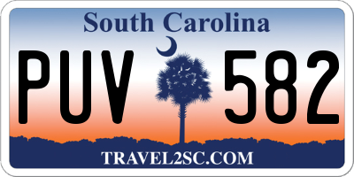 SC license plate PUV582