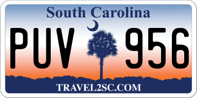 SC license plate PUV956