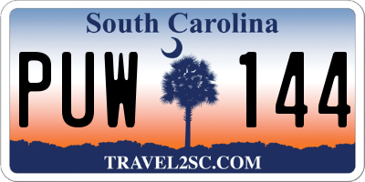 SC license plate PUW144