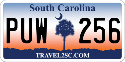 SC license plate PUW256