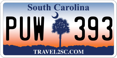 SC license plate PUW393
