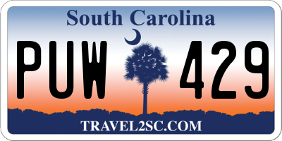 SC license plate PUW429