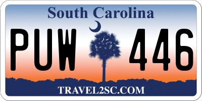 SC license plate PUW446