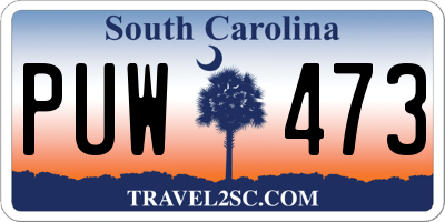 SC license plate PUW473