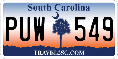 SC license plate PUW549